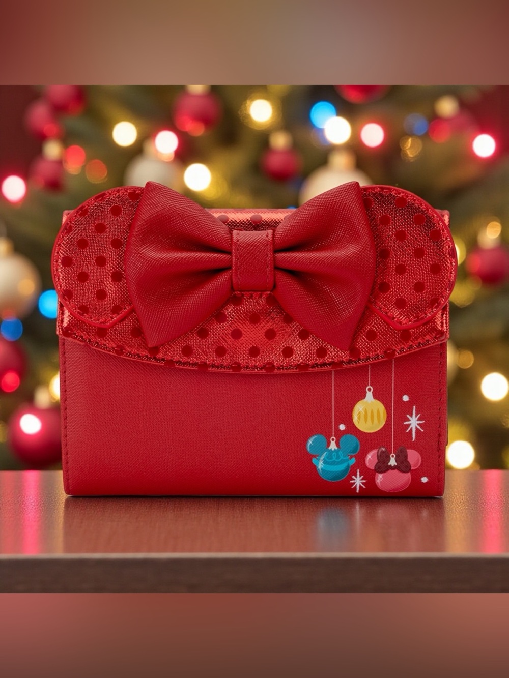 Loungefly Disney Minnie Mouse Exclusive Holiday Ornaments Wallet NWT